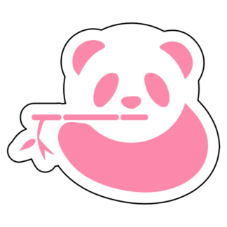 Panda Eating Bamboo Sticker (Pink)